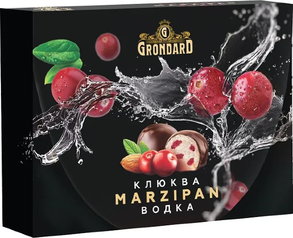 №1 TM Grondard       (10186) Конфеты глазированные Марципановые Клюква и Водка, 98г  в Нефтекамске