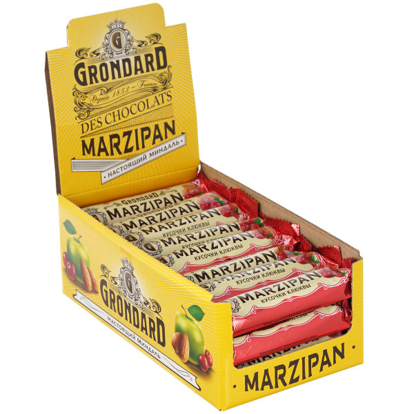№1 TM Grondard     (8415) Батончики глазированные Марципановые Клюква, (24шт по 50г)    в Нефтекамске