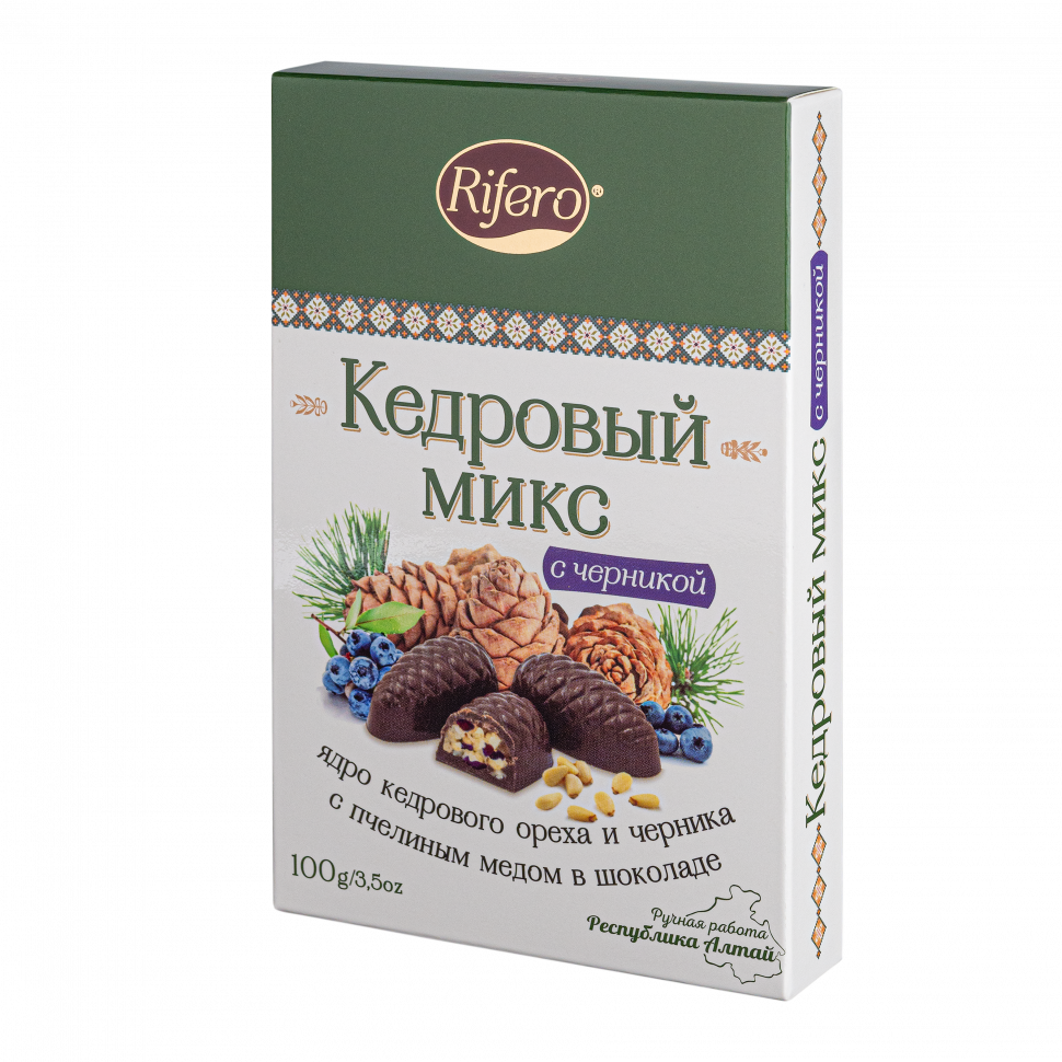  Риф и ко Конфеты "Кедровый микс ЧЕРНИКА" 100г       в Нефтекамске