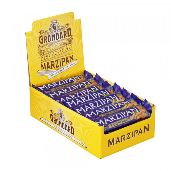 №1 TM Grondard   (11161) Батончики НЕглазированные Марципановые Запечённые, (28шт по 40г)    в Нефтекамске